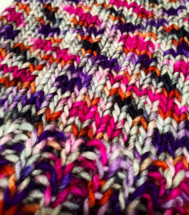 %WYPRZEDAŻ% Kolorowy komplet - czapka i mitenki, z wełną, handmade