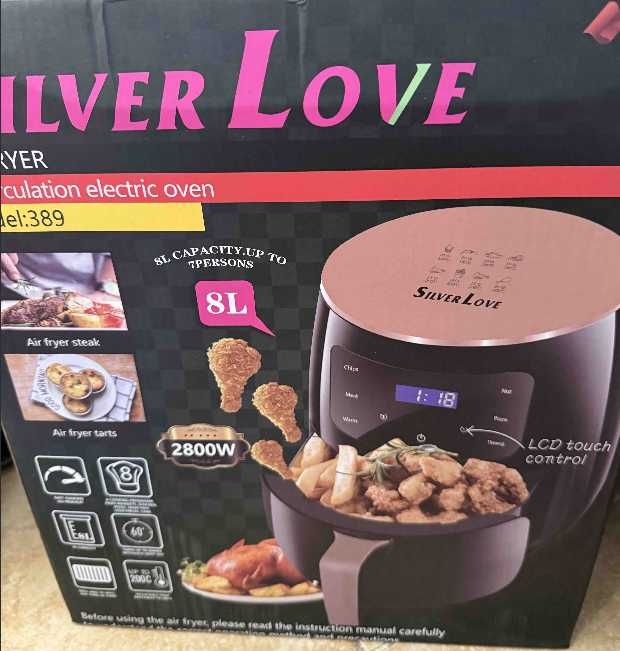 Аерофритюрка цифрова Silver 6л 2800 Вт безмасляна фрит