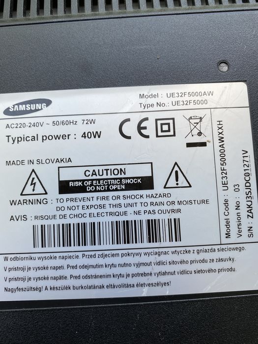 Tv Samsung UE32F5000AW uszkodzone podświetlenie