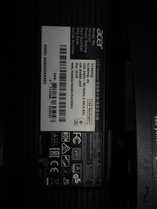 Monitor ACER V196HQL - Ótimo Estado