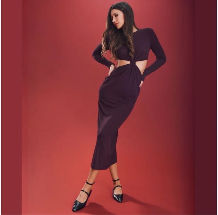Сукня плаття з вирізами бургунді спідниця юбка топ zara