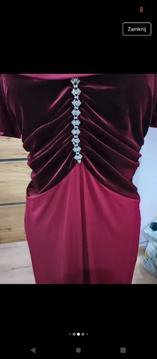 Suknia imprezowa balowa bordo rozmiar 50