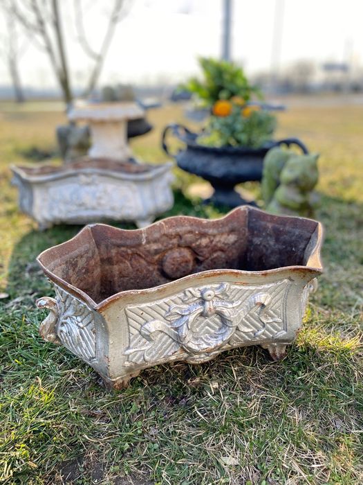 Francuskie Antyczne Zardiniery Donice Zeliwo XIX w