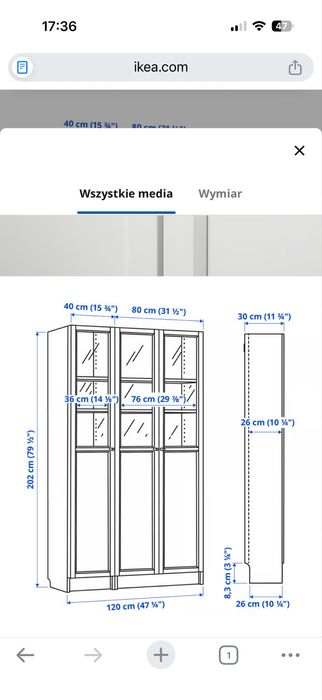 Witryna regal ikea BILLY / OXBERG