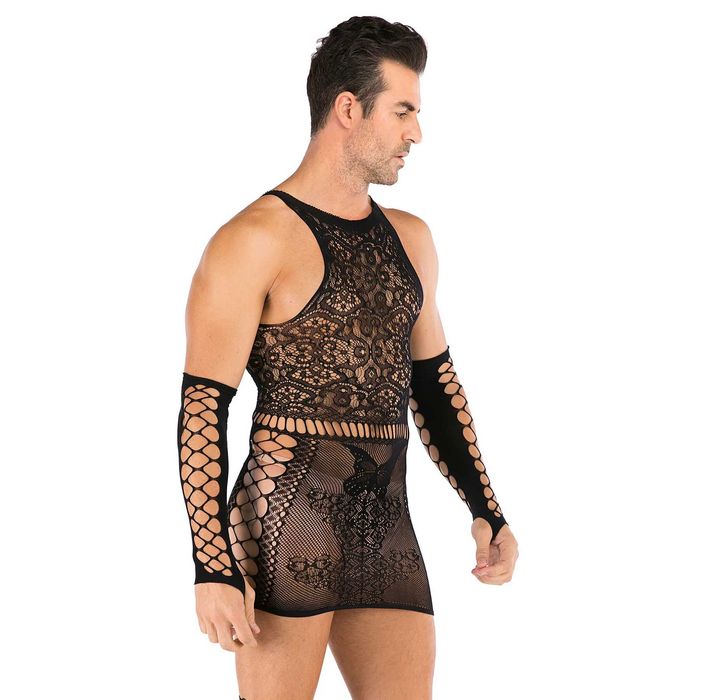 MĘSKA bielizna koszula nocna komplet erotyczny kostium