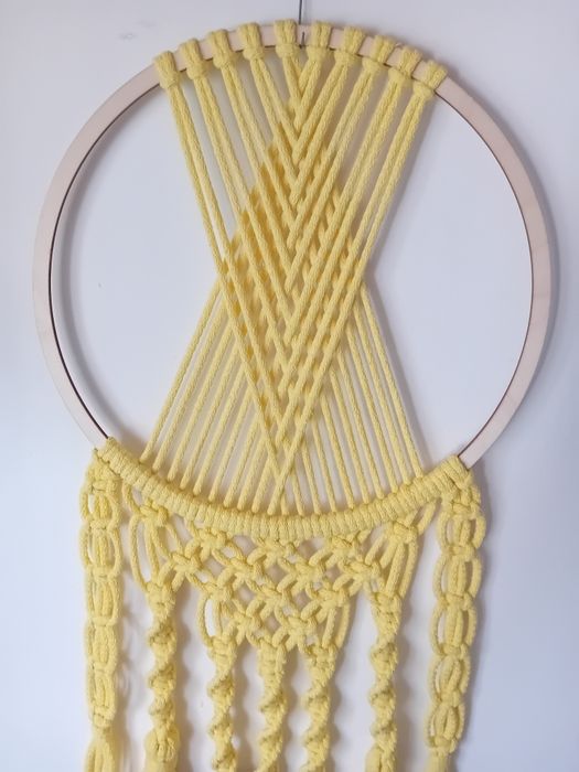 Łapacz na obręczy makrama