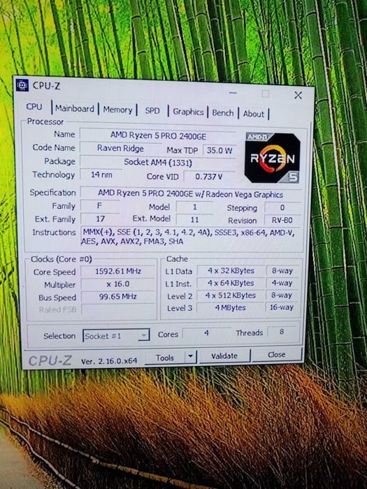 HP EliteDesk 705 G4 Mini AMD Ryzen 5 PRO 2400GE 8GB RAM 240GB SSD