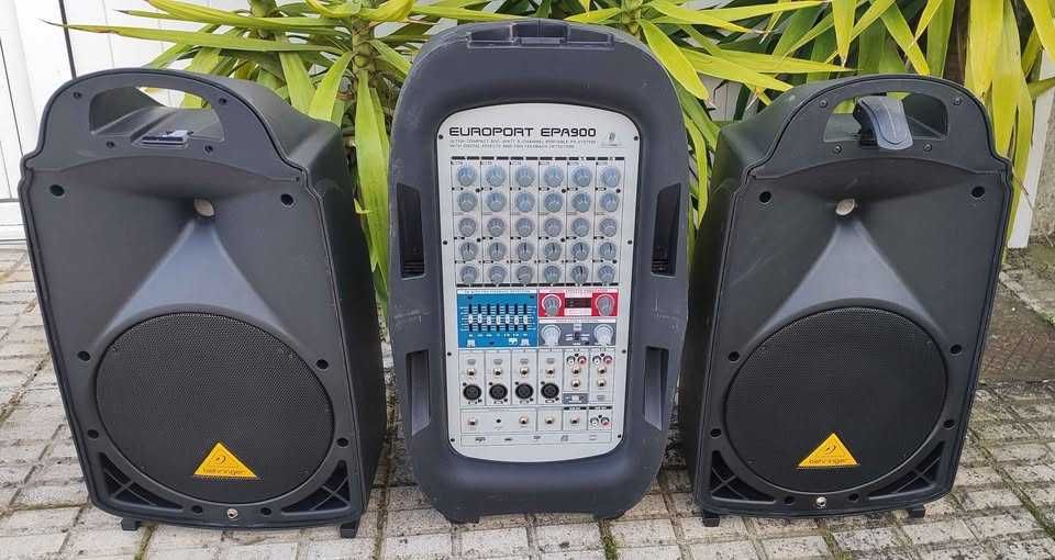 Sistema amplificado Behringer EPA900 900 watts bom funcionamento