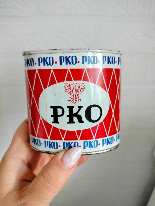 Metalowa puszka skarbonka PKO