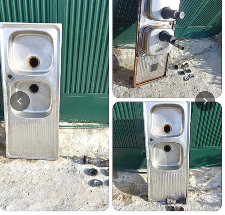 Lava-loiça inox com 2 cubas usado