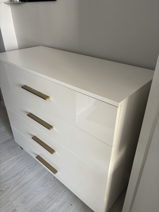 Komoda biała połysk, szuflady