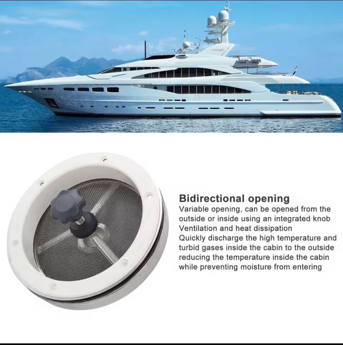 Janela ventilada em aço inoxidável para barcos.