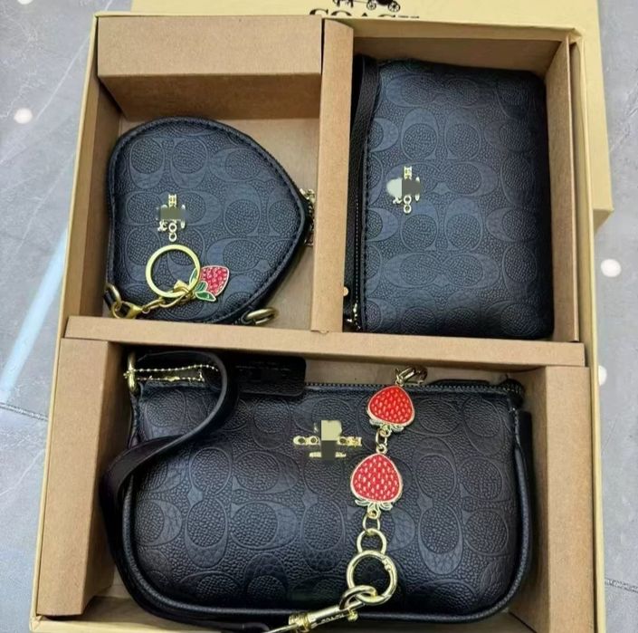 Подарунковий набір Coach сумка гаманець та брилок