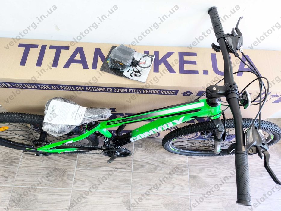 Акція! Новий Алюмінієвий Підлітковий Велосипед Crossbike Convoy 24"-26" рама 11"-13" | SHIMANO, Дискові гальма, амортизаційна вилка,  21 швидкість
