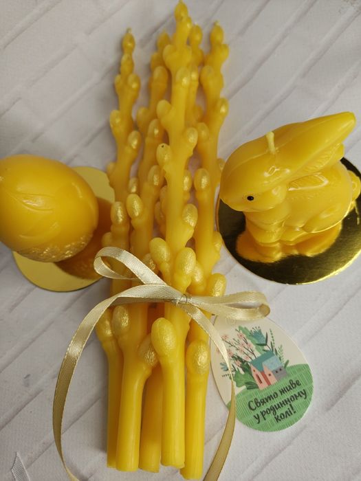 Натуральні бджолині воскові свічки Гілочка Верба