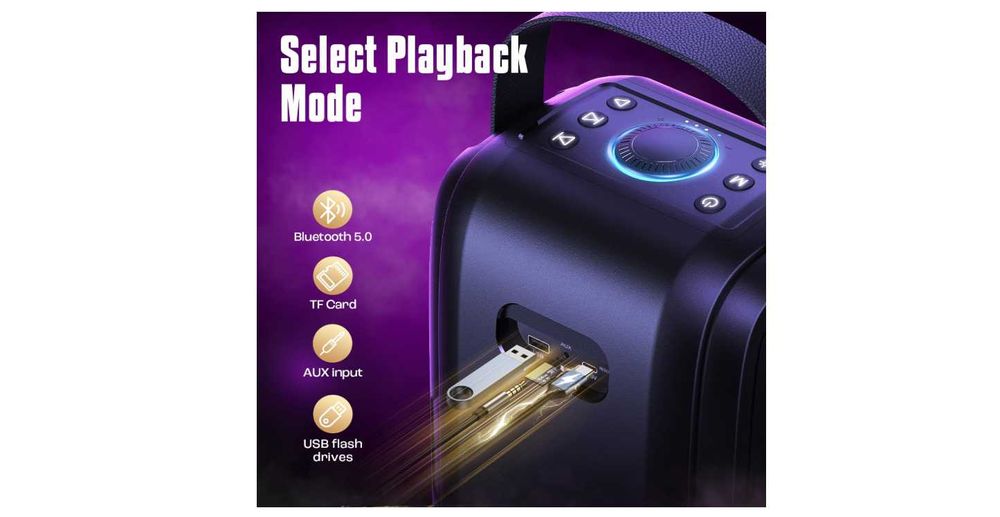 Głośnik przenośny W-King T9-2 Black czarny 80 W