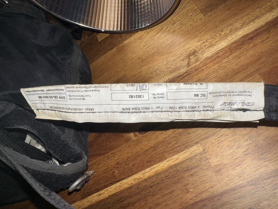 Spadochron zapasowy 100 kg