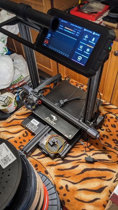 Ender 3 max, глибокомодернізований, камера, klipper sonic pad, direct sprite, PEI пластина двостороння, рейки на стіл.
