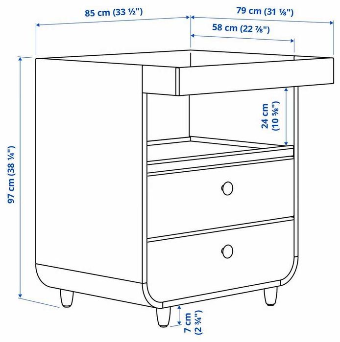 Vendo muda fraldas MYLLRA- IKEA (trocador com gavetas)