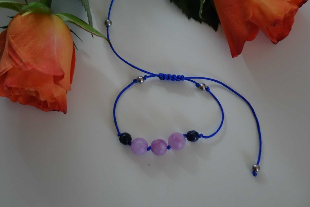 Bransoletka jadeity liliowe