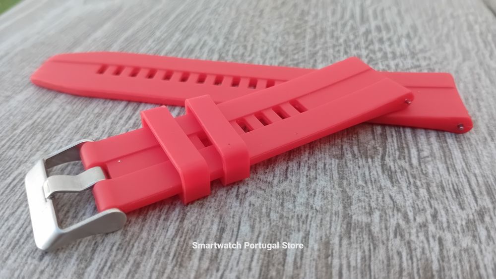 Bracelete 22mm, em silicone (Novo) Vermelha