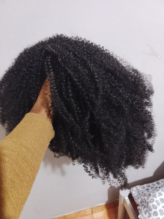 Peruca de tissagem humana afro facilita