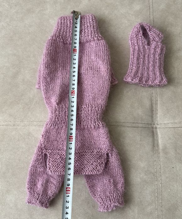 Набір для маленької собачки з махеру шапка+комбез