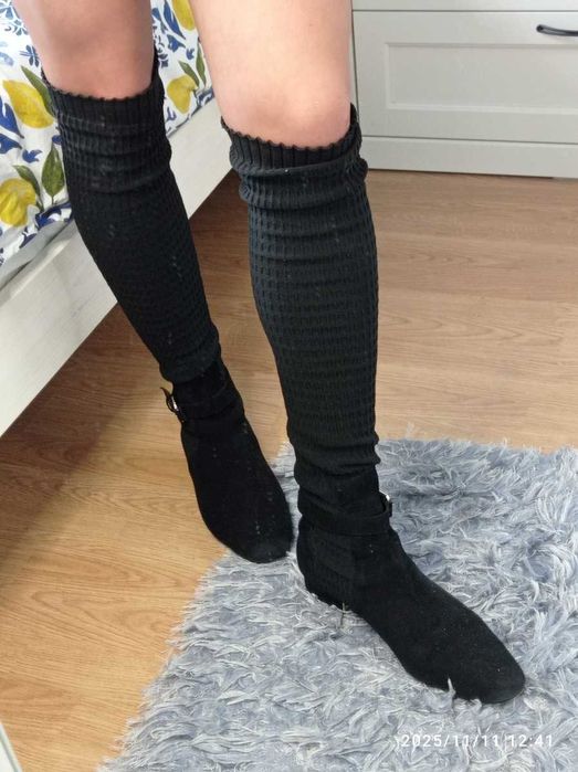 czarne kozaki massimo dutti