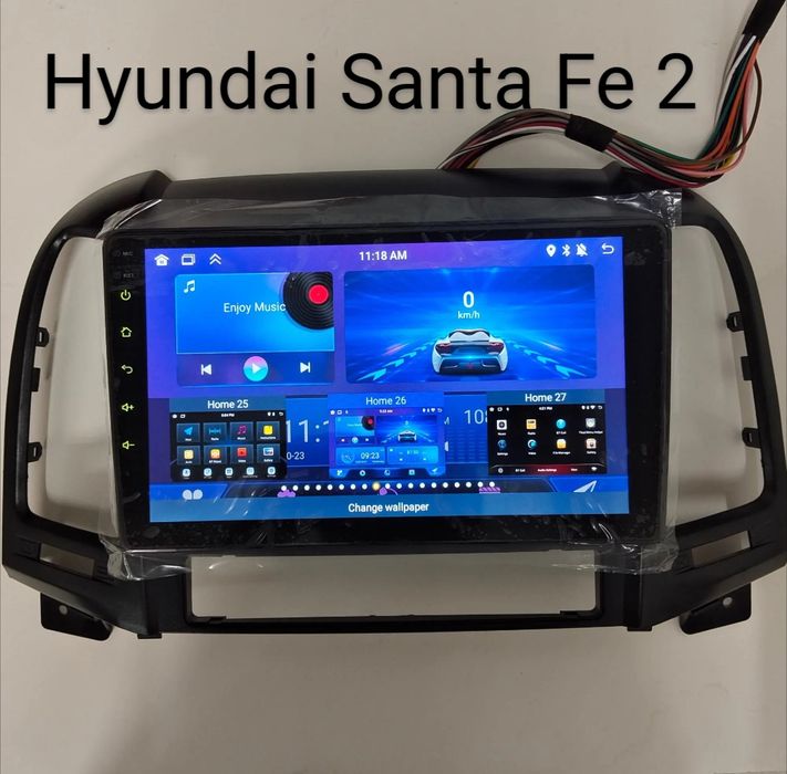 Rádio Android 14 Hyundai Santa Fe 2 (Novo)