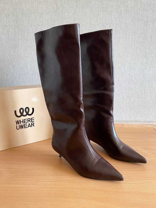 Сапоги весна/осень шоколад, размер 40, новые!