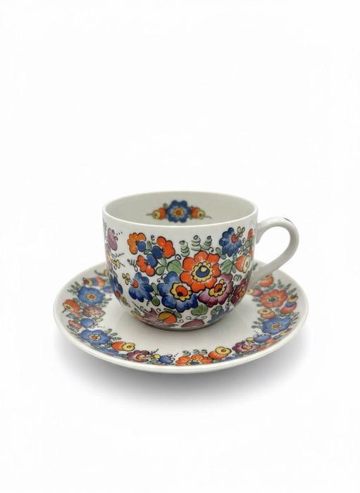 Duży zestaw Serwis Opole Porcelana Ręcznie Malowana Wzór Kwiatowy