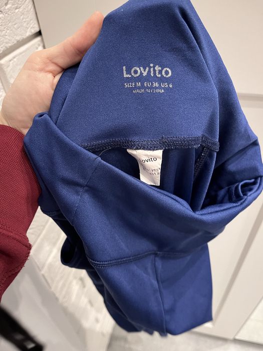 Granatowe legginsy sportowe S