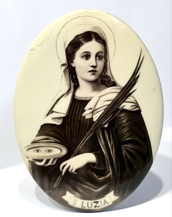 Linda antiga imagem religiosa italiana “Santa Luzia”