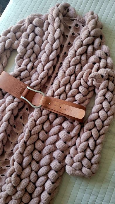 Luksusowy, premium sweter kardigan o grubym splocie, rozmiar uniwersal