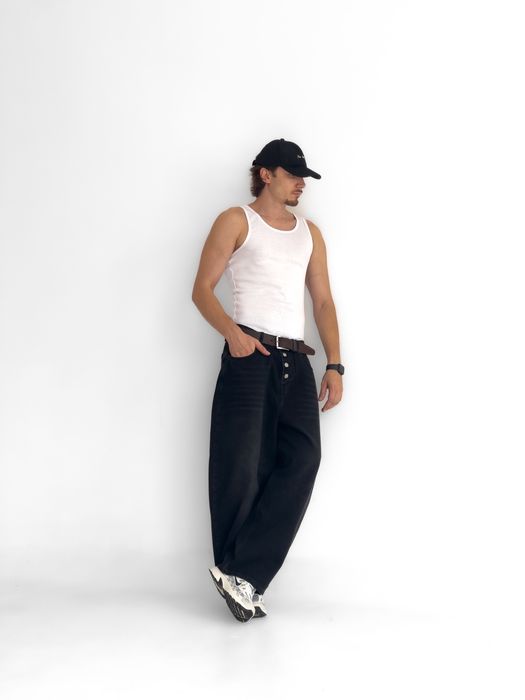 Джинси чоловічі широкі baggy/barrel/balloon jeans, штани баггі | Джинсы багги мужские широкие Джынсы беги стиль 90 х реп ск8 rap sk8 y2k | Розмір L