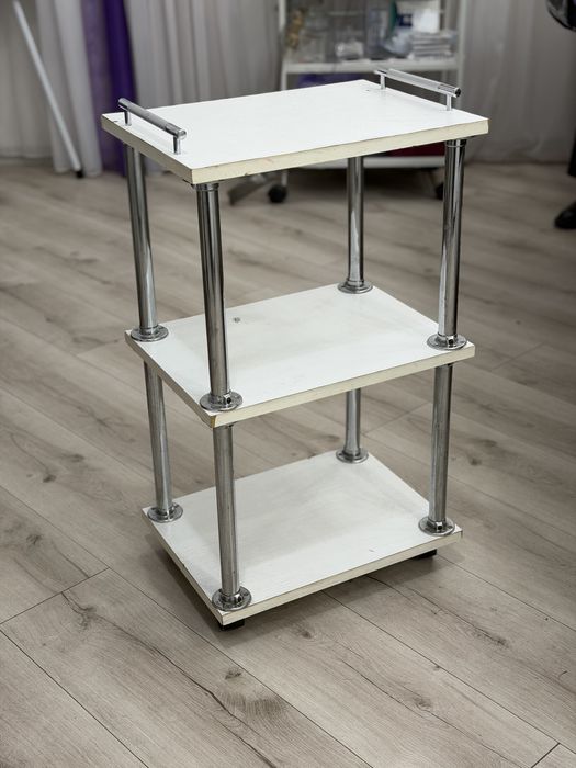 Візок косметологічний на 3 полички Білий