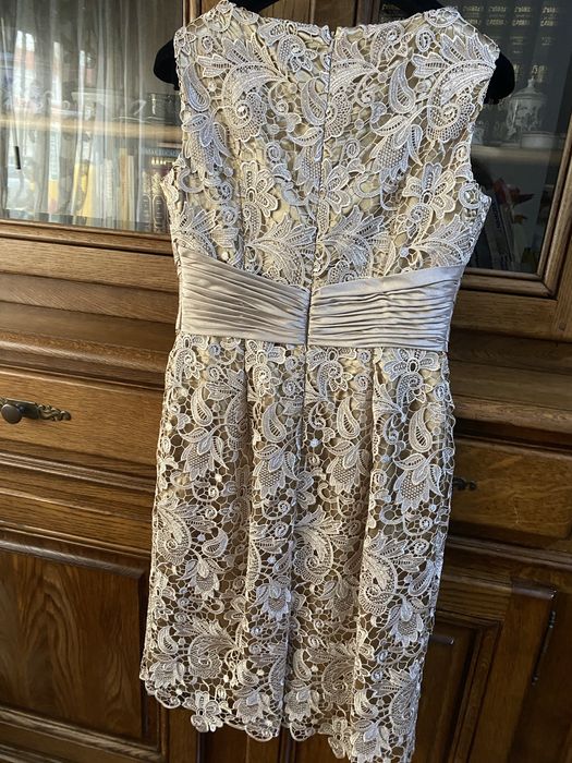 Vestido Cerimonia Renda e Seda Selvagem
