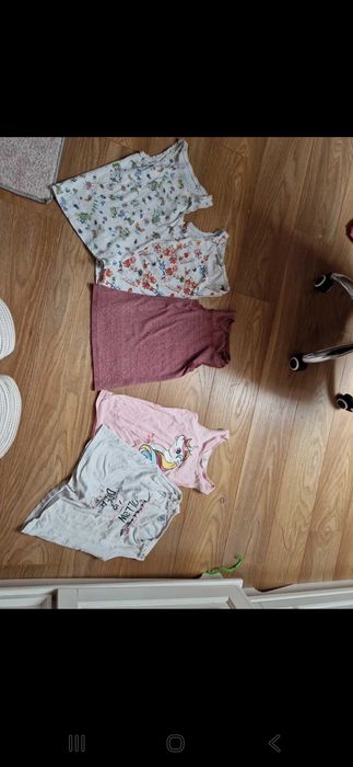 Zestaw 5 koszulek na naramkach roz 128