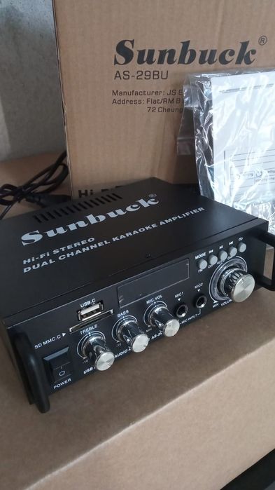 Amplituner stereo 2x40watt bluetooth/usb/SD praktycznie nowy