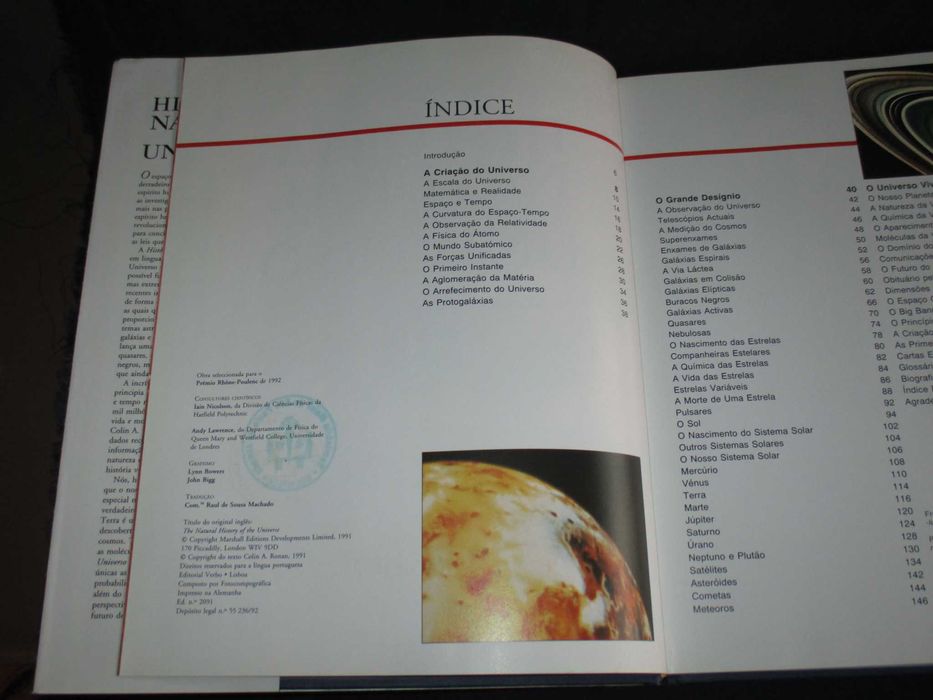 Livro História Natural do Universo Colin A. Ronan