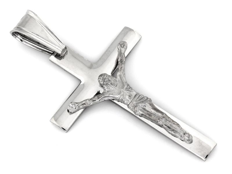 Zawieszka srebrny duży krzyżyk 45mm