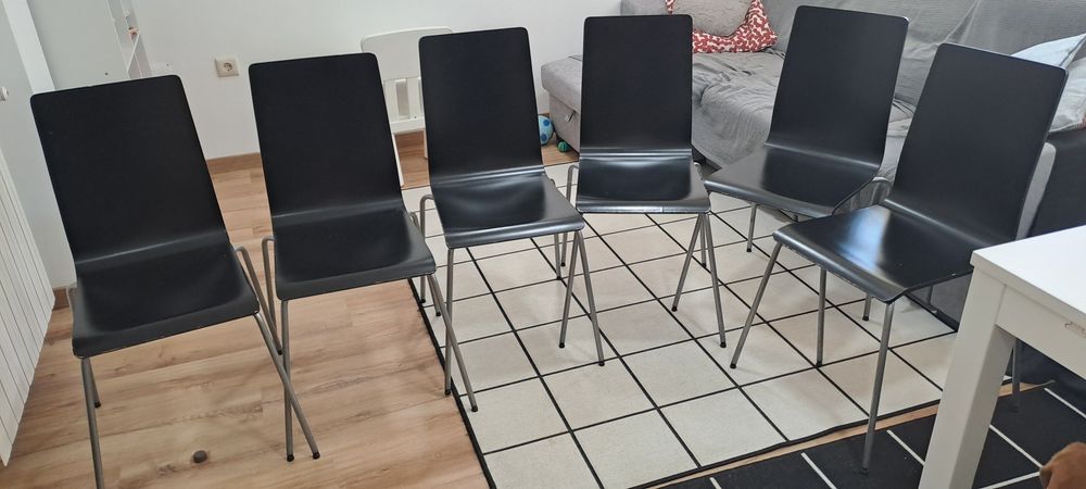 6 cadeiras IKEA de madeira e pernas em metal
