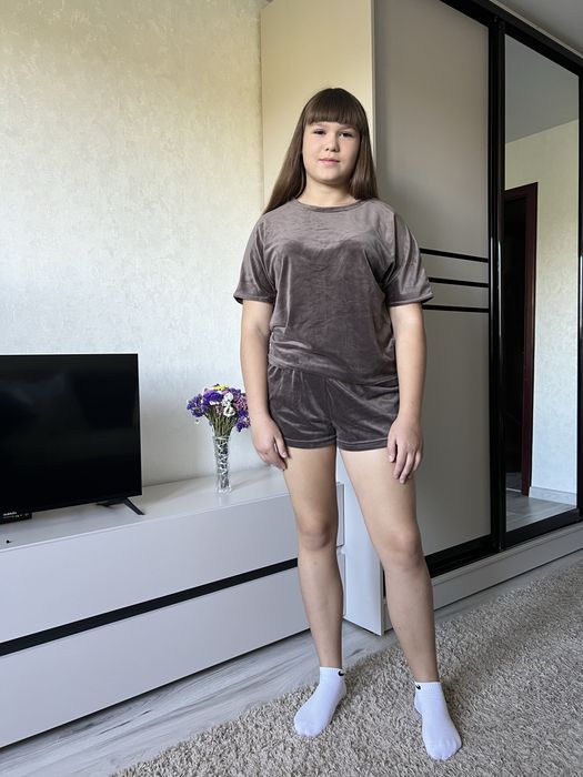 Велюрова піжама піжамка футболка шорти