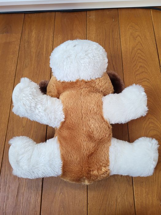 duży, leżący piesek bernardyn, pluszak, maskotka Pepco dł.50 cm