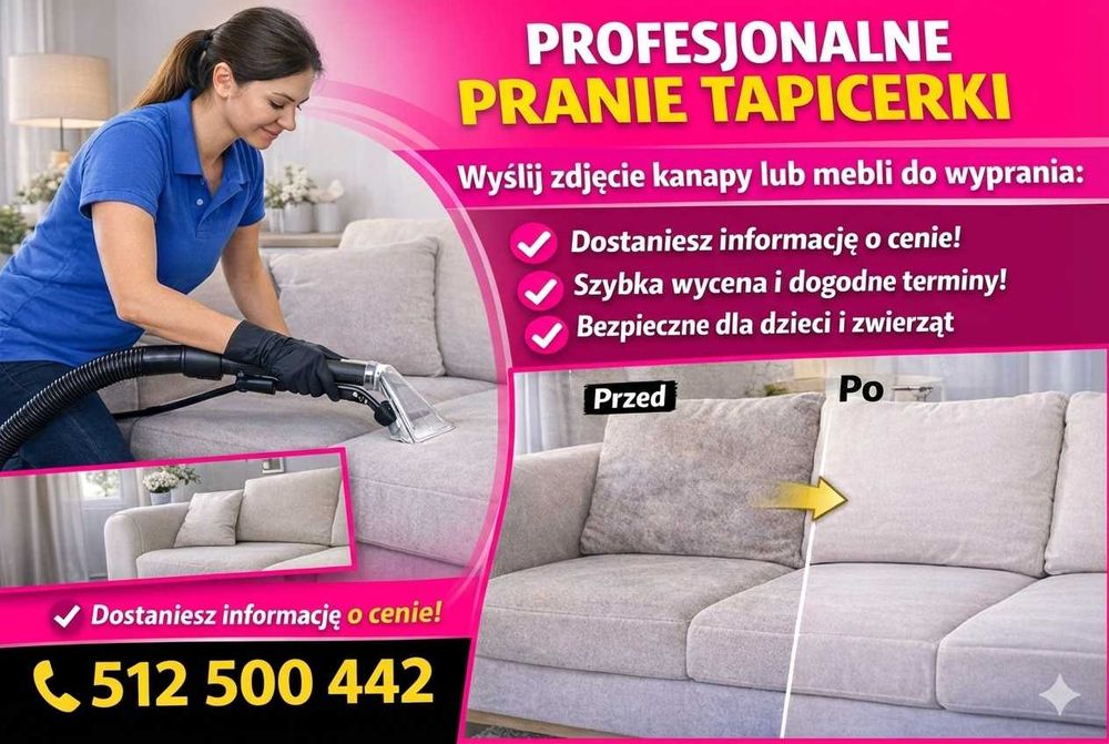 Pranie Tapicerki Meblowej Z Dojazdem – Kanapy, Sofy, Narożniki, Materace Skuteczne Usuwanie Plam i Zapachów. Profesjonalnie - Tanio i Solidnie