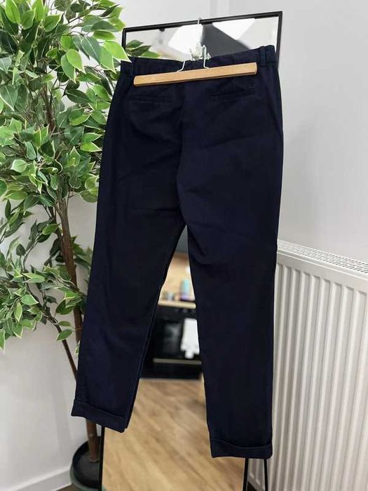 Massimo Dutti 38 10 M spodnie materiałowe slim elastyczne granatowe