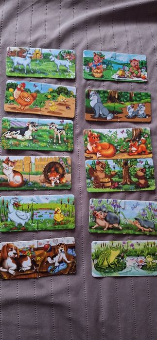 Пазли для маленьких, перші пазл, мама і малиши, де чия мамаи, звірі, ж