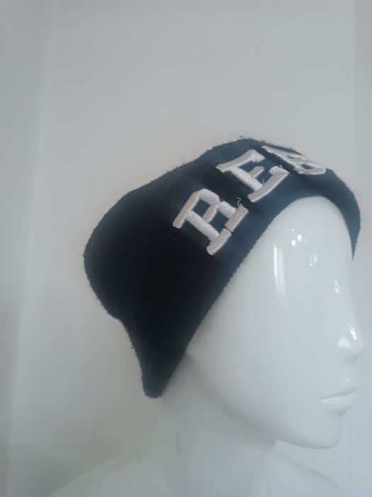 Czarna czapka beanie REBEL | Napis 3D | Streetwear / Grunge