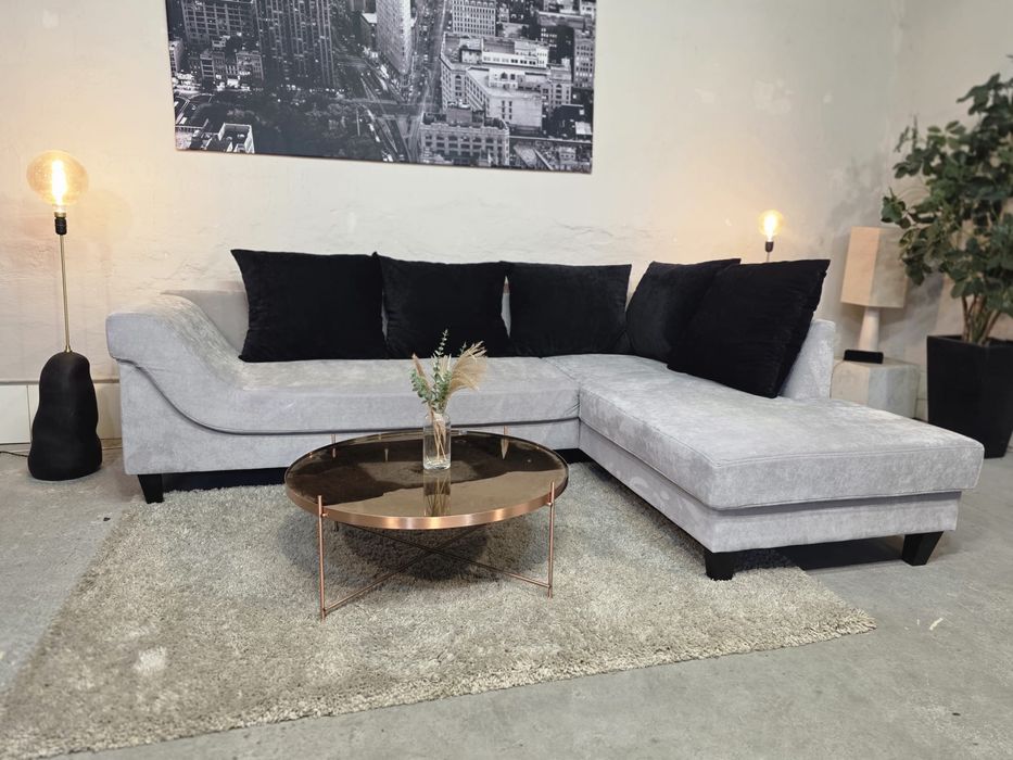 Nowoczesny jasnoszary narożnik | TRANSPORT GRATIS