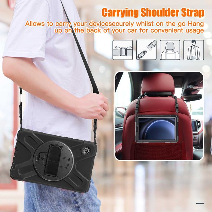 Etui do Samsung Galaxy Tab A9 X110 / X115 Pancerne obrotowe 360 Czarne